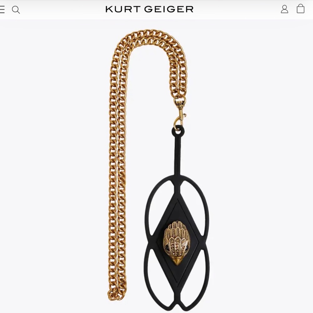 Kurt Geiger London Eagle Phone Holder With Bronze Chain New Without Tags